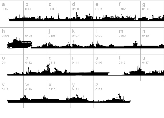 US Navy lowercase a-z preview