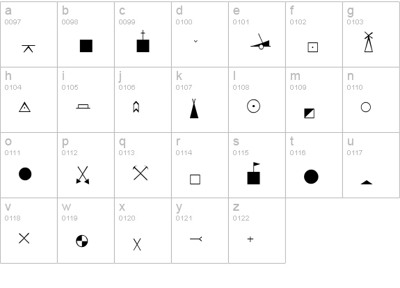 USGS Regular lowercase a-z preview