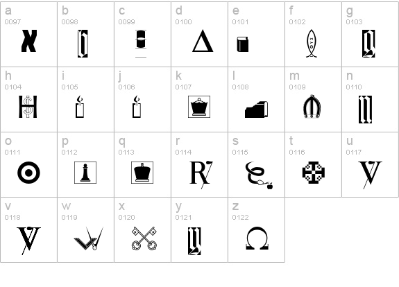 Ushaw lowercase a-z preview
