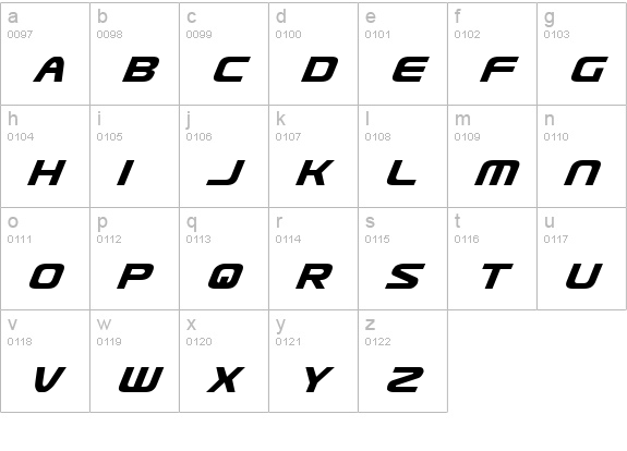 Usuzi Italic lowercase a-z preview