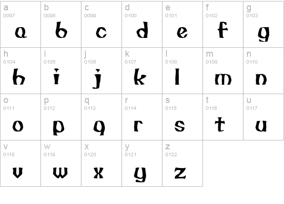 UUeirdieWarp lowercase a-z preview