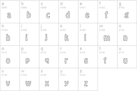 Vagabond Hollow lowercase a-z preview