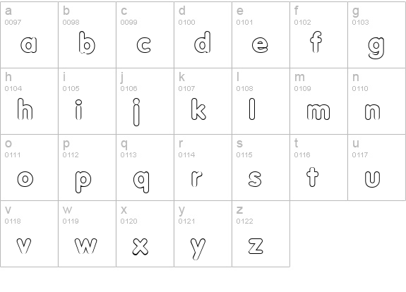 VagabondOutline lowercase a-z preview