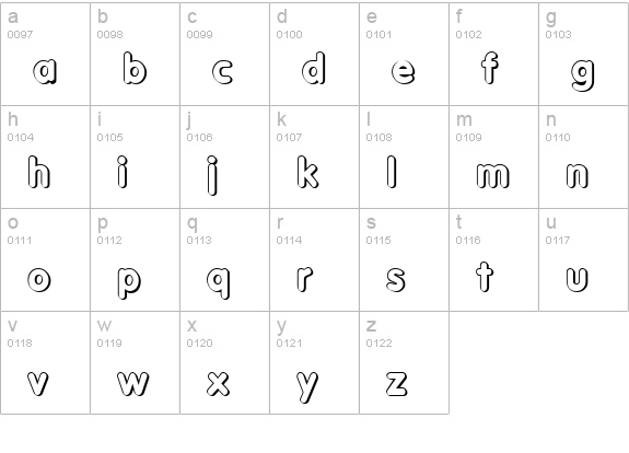 VagabondShadow Regular lowercase a-z preview