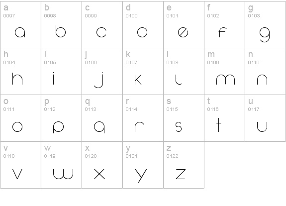 Vaguely Fatal lowercase a-z preview