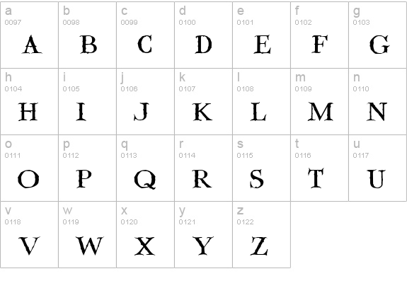 Valdemar lowercase a-z preview