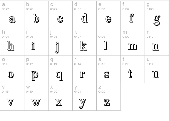 ValenciaShadow-Regular lowercase a-z preview