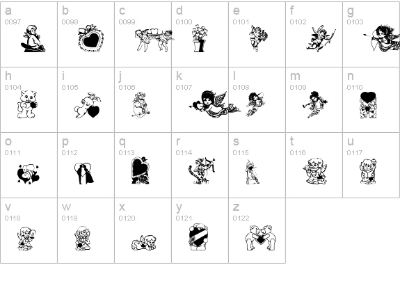 Valentin lowercase a-z preview