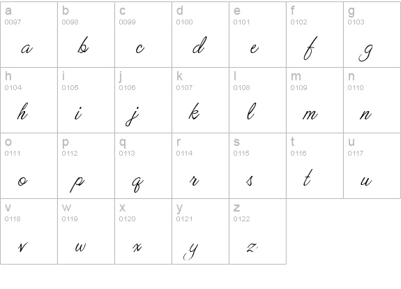 ValentinaJF lowercase a-z preview