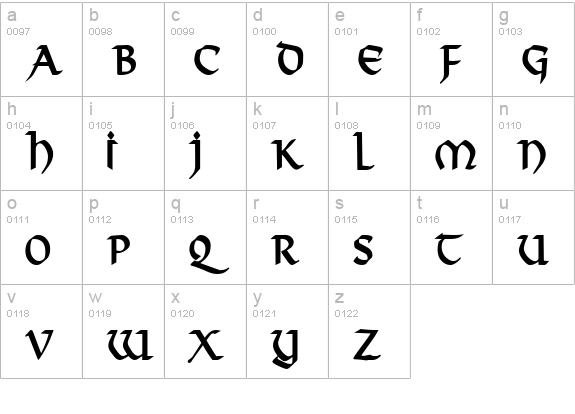 Valhalla Condensed Bold lowercase a-z preview
