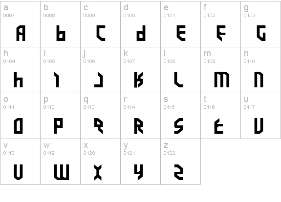 Valkyrie Expanded Bold lowercase a-z preview