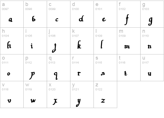 Valley Forge Bold lowercase a-z preview