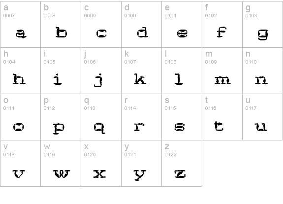 ValManGal lowercase a-z preview