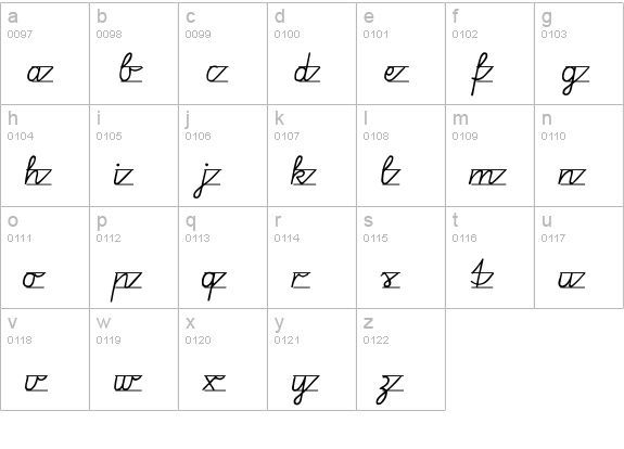 Vamiba lowercase a-z preview