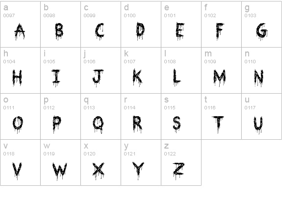 Vampire Stakes lowercase a-z preview