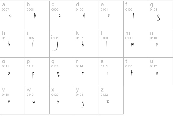 Vampiress lowercase a-z preview