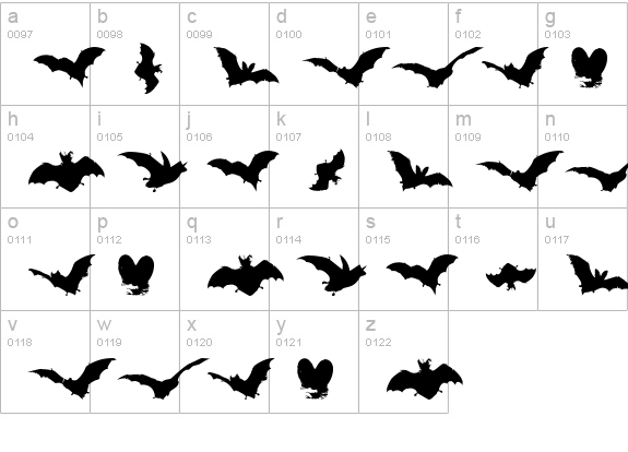 VampyrBats lowercase a-z preview