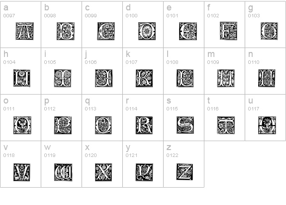 Vampyres Garden lowercase a-z preview