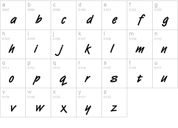 VanDijkICG-Bold lowercase a-z preview