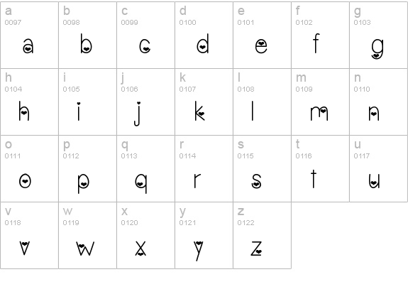 VanessasValentine lowercase a-z preview