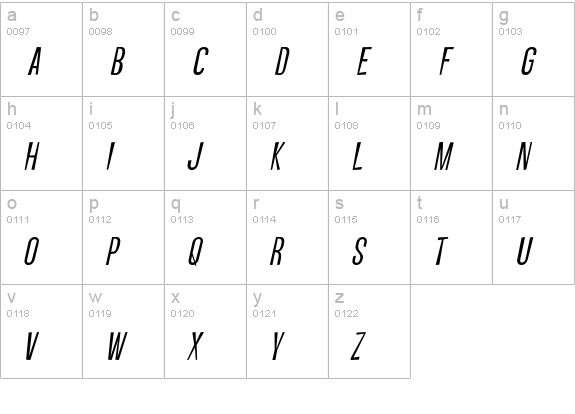 Vanishing Boy BTN Light Oblique lowercase a-z preview