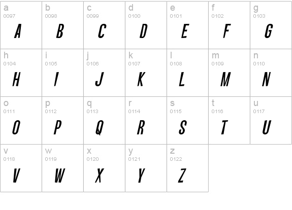 Vanishing Boy BTN Oblique lowercase a-z preview