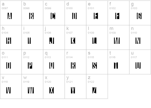 Vanishing Boy BTN Reversed lowercase a-z preview