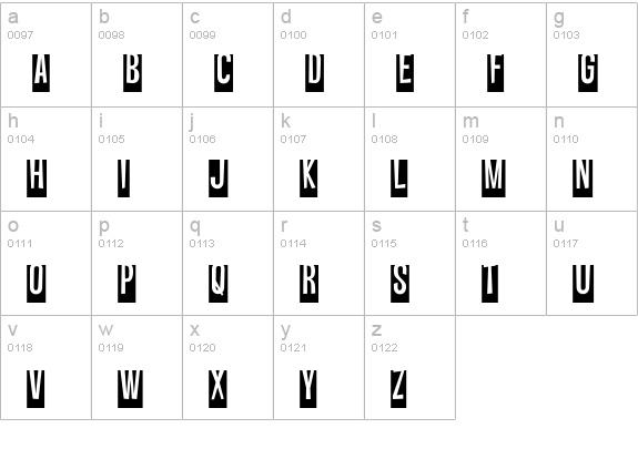 Vanishing Boy BTN Reversed Lift lowercase a-z preview