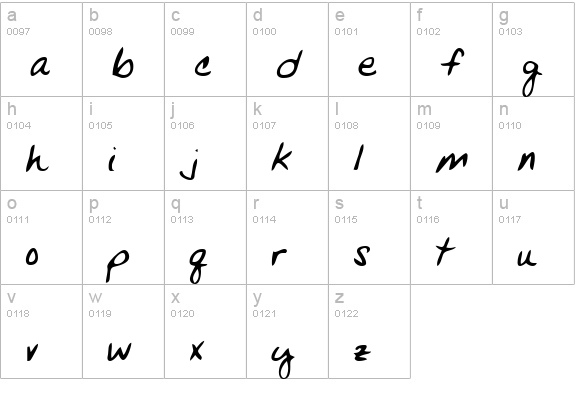 VansHand Regular lowercase a-z preview