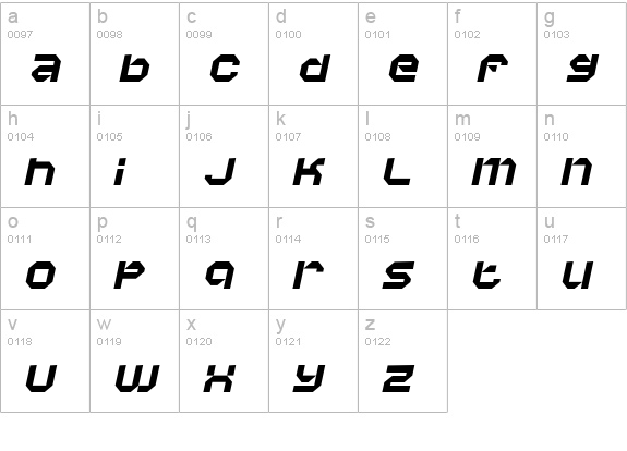Vaporbyte Italic lowercase a-z preview