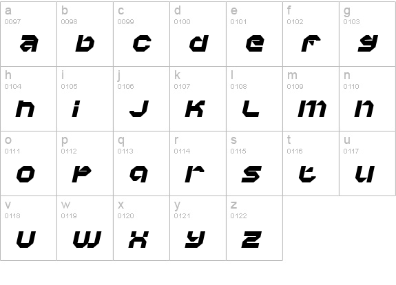 Vaporbyte Phat Italic lowercase a-z preview