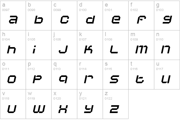 Vaporbyte Slim Italic lowercase a-z preview