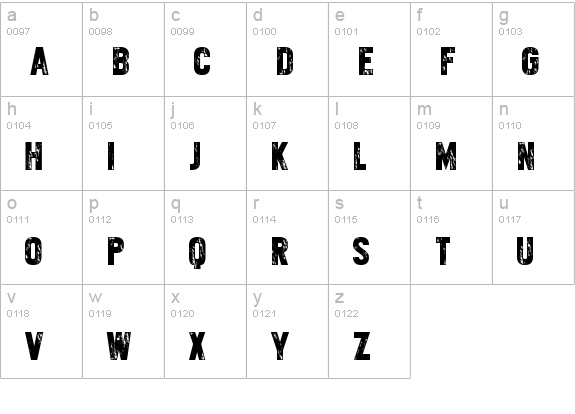 Varietykiller lowercase a-z preview