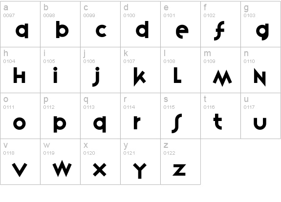 Variex lowercase a-z preview
