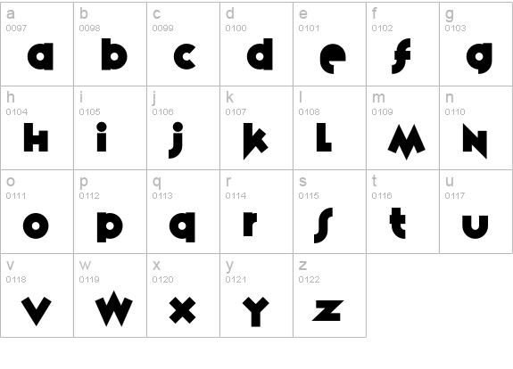VariexBoldA lowercase a-z preview