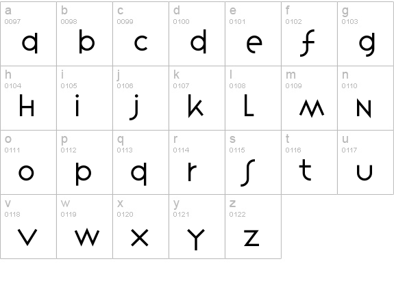 VariexLightA lowercase a-z preview