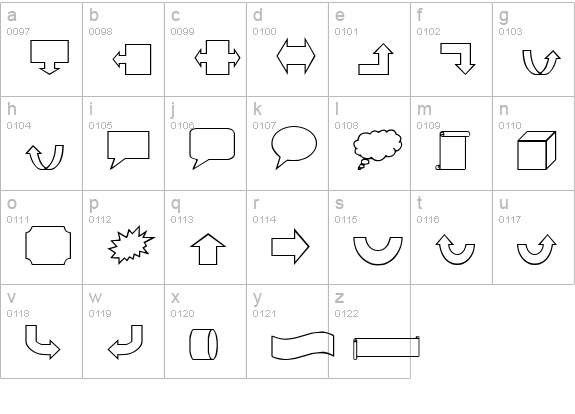 VariShapes lowercase a-z preview