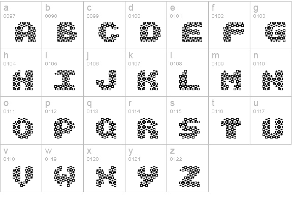 Vasarely lowercase a-z preview