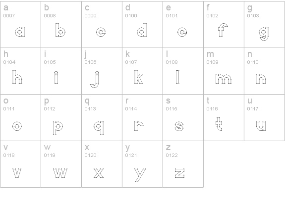Vector lowercase a-z preview
