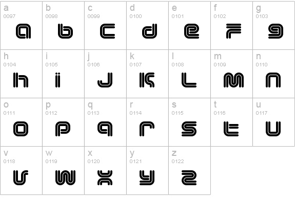 Vectroid lowercase a-z preview