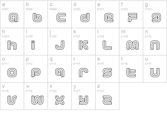 Vectroid Astro lowercase a-z preview