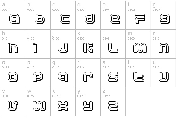 Vectroid Cosmo lowercase a-z preview