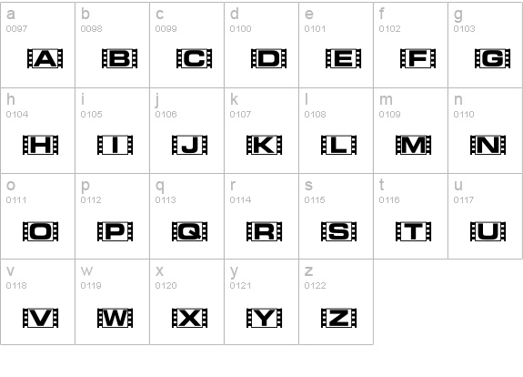 Vedette Blanche lowercase a-z preview