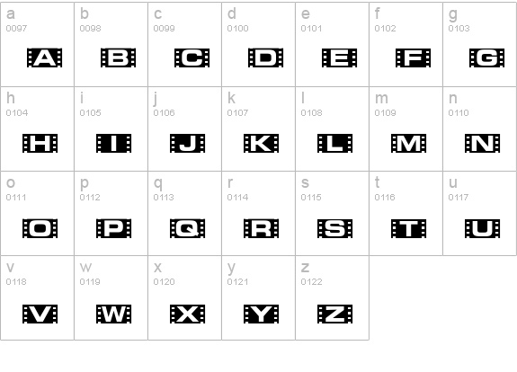 Vedette Noire lowercase a-z preview