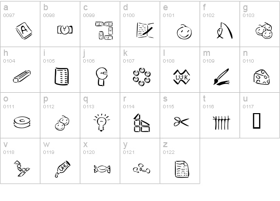 VeenPikto lowercase a-z preview
