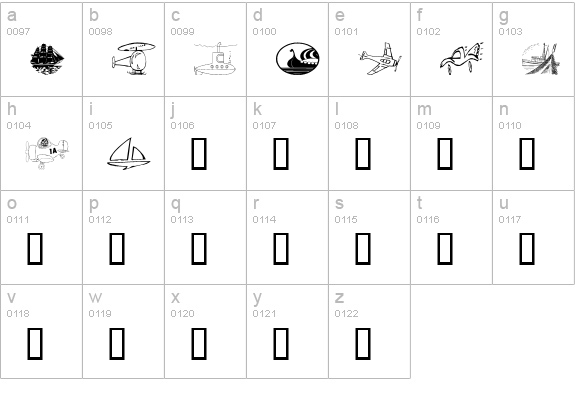 Vehicular lowercase a-z preview