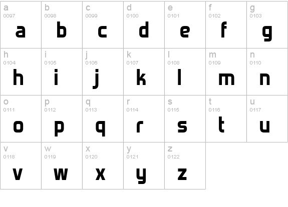 Venacti Bold lowercase a-z preview