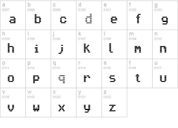 VenetiaMonitor lowercase a-z preview
