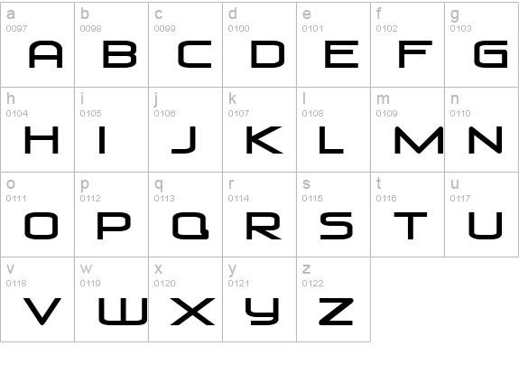Venus Rising lowercase a-z preview