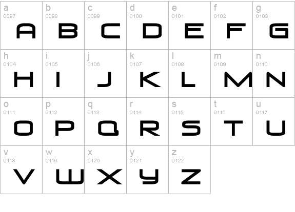VenusRising lowercase a-z preview